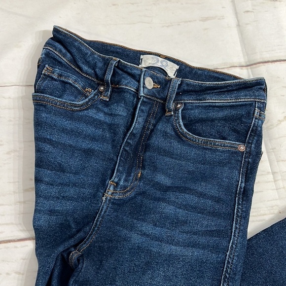 We The Free Jeans 28 High Waist Stretchy Dark Blue - Picture 2 of 8